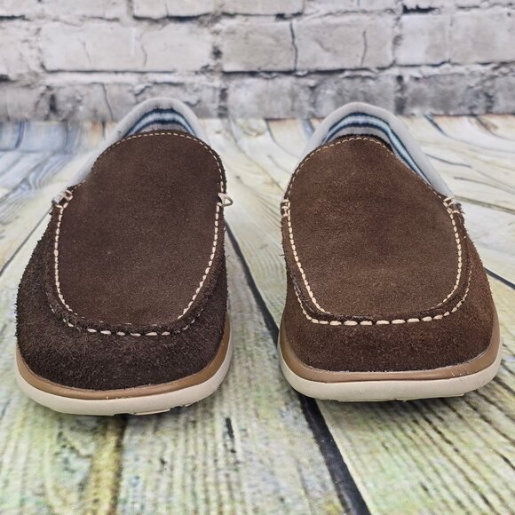 Sebago Docksides Men's Slip On Loafers Shoes Size 8 M Daring Dark Brown Suede - Picture 4 of 9